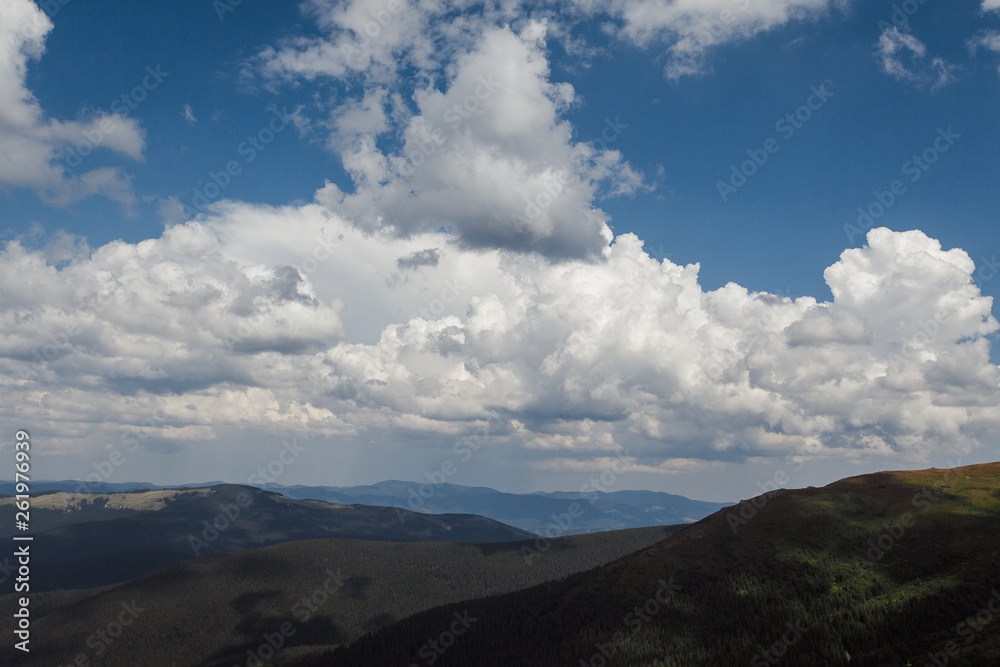 clouds over the mountains