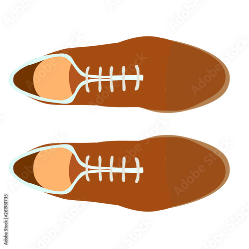 men's shoes with laces, top view