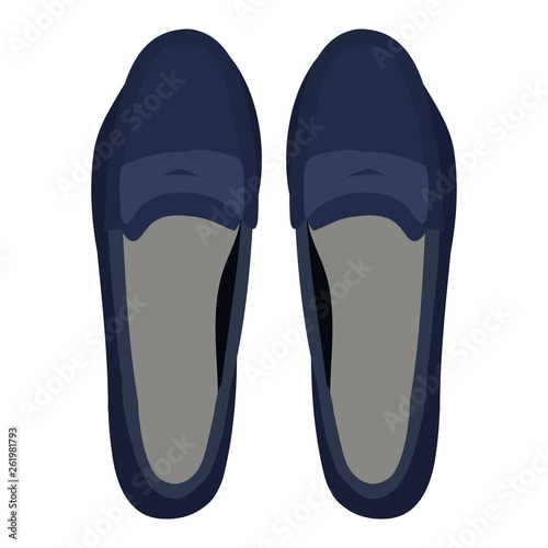 men's shoes, top view, isolated, vector