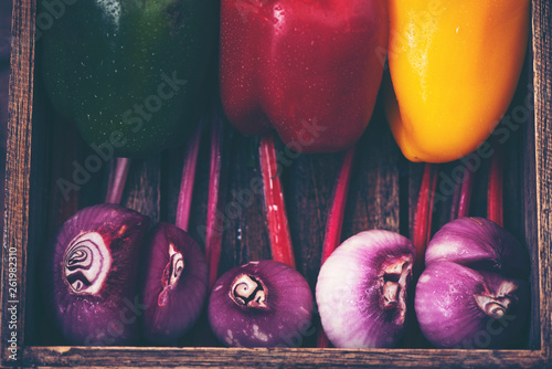 Various colorful vegetables...