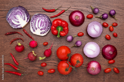 top view of vegetable in re...