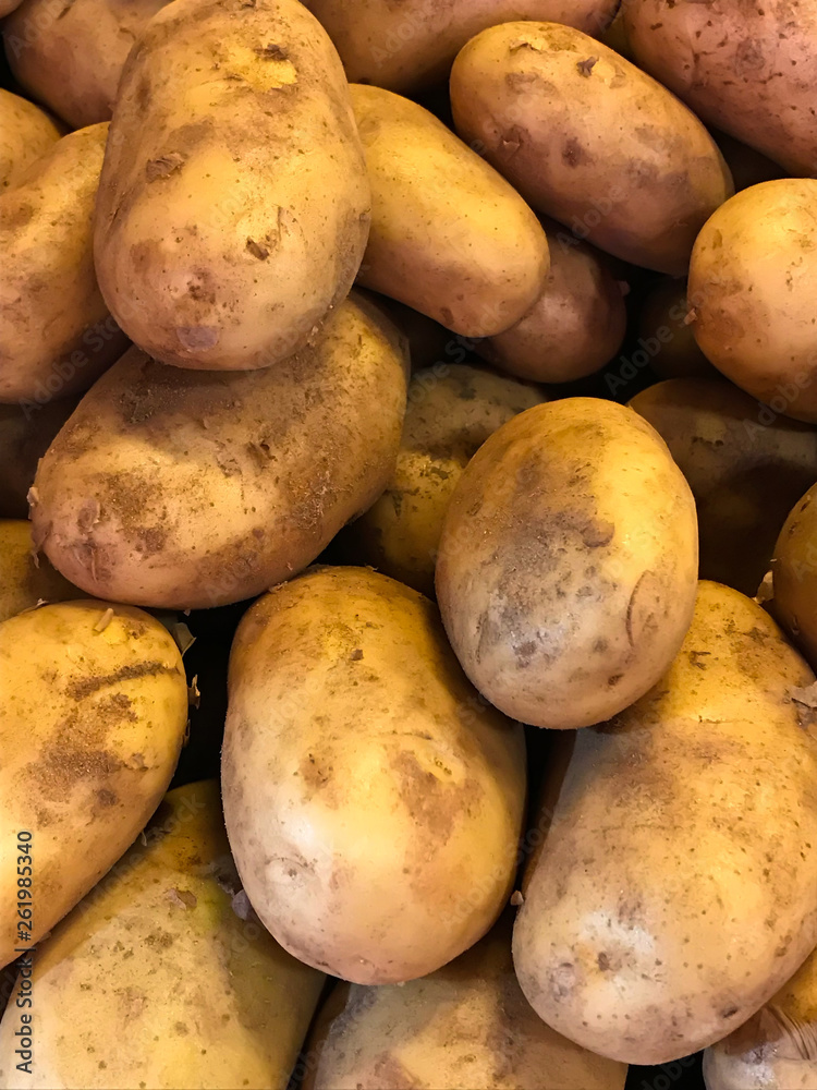 Potatoes at Farmers Market. Potatoes background Potatoes at Farmers Market. Potatoes background