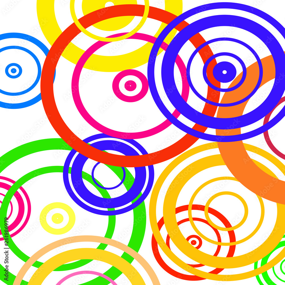 Multicolored rings on white background Multicolored rings on white background