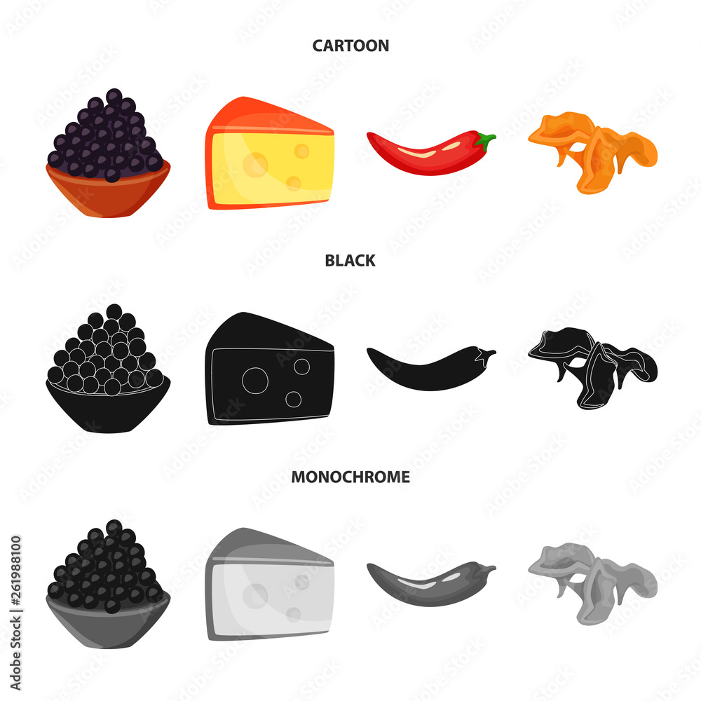Isolated object of taste and product symbol. Collection of taste and cooking vector icon for stock.