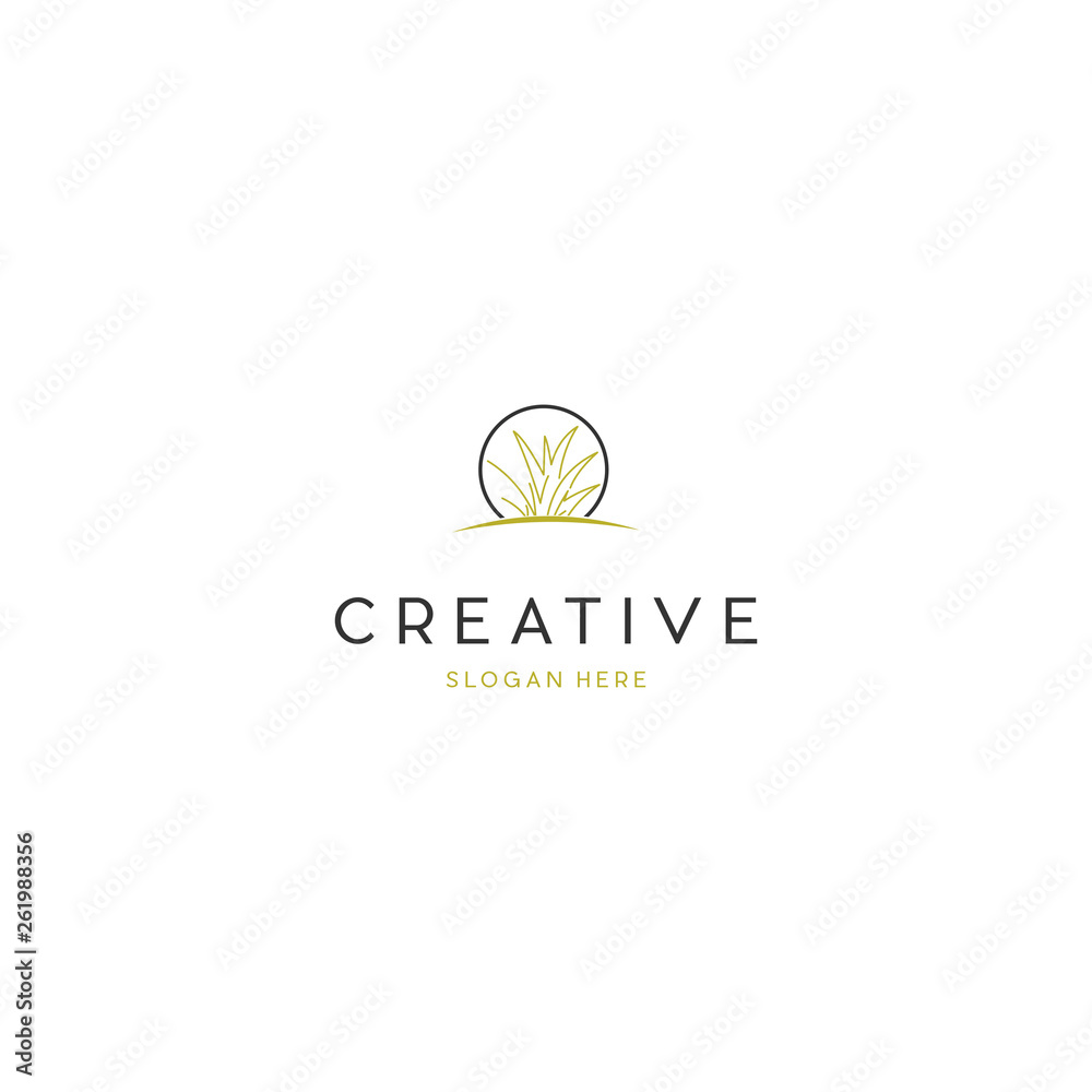 Green grass. Spring, Vector icon. web version, Creative grass logo template design vector illustration Green grass. Spring, Vector icon. web version, Creative grass logo template design vector illustration