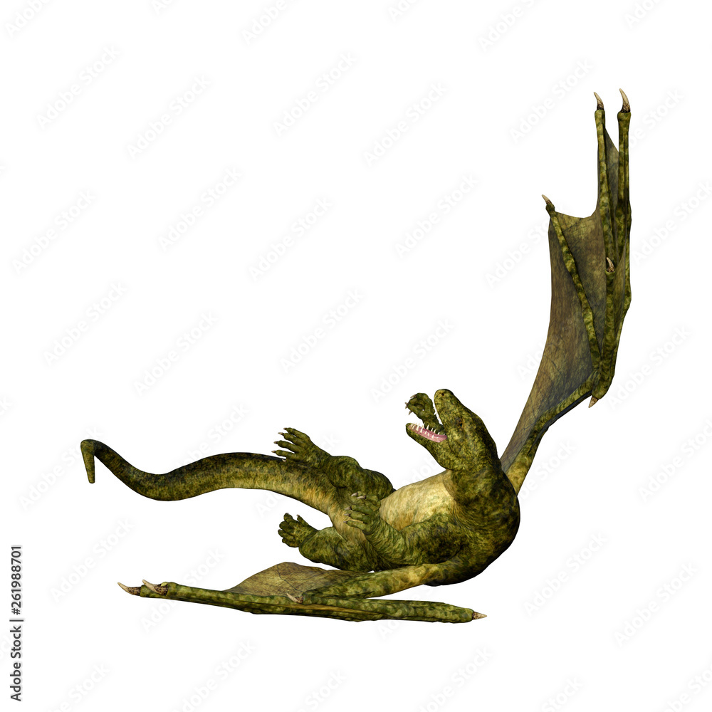 Fototapeta premium 3D Rendering Fairy Tale Dragon on White