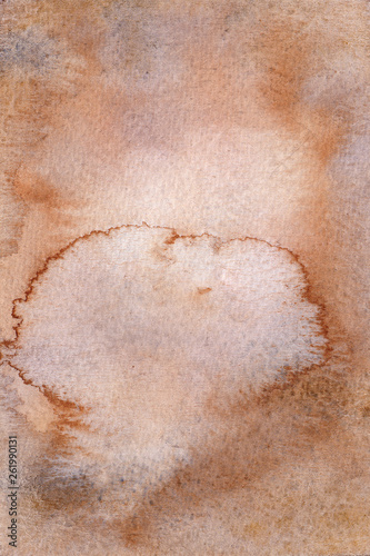 Old brown rustic watercolor texture, stilized watercolor rust, mold or dirty surface. photo