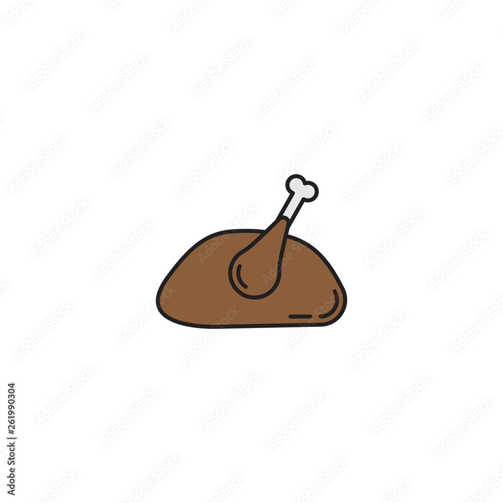 roasted chicken vector icon isolated on white background roasted chicken vector icon isolated on white background