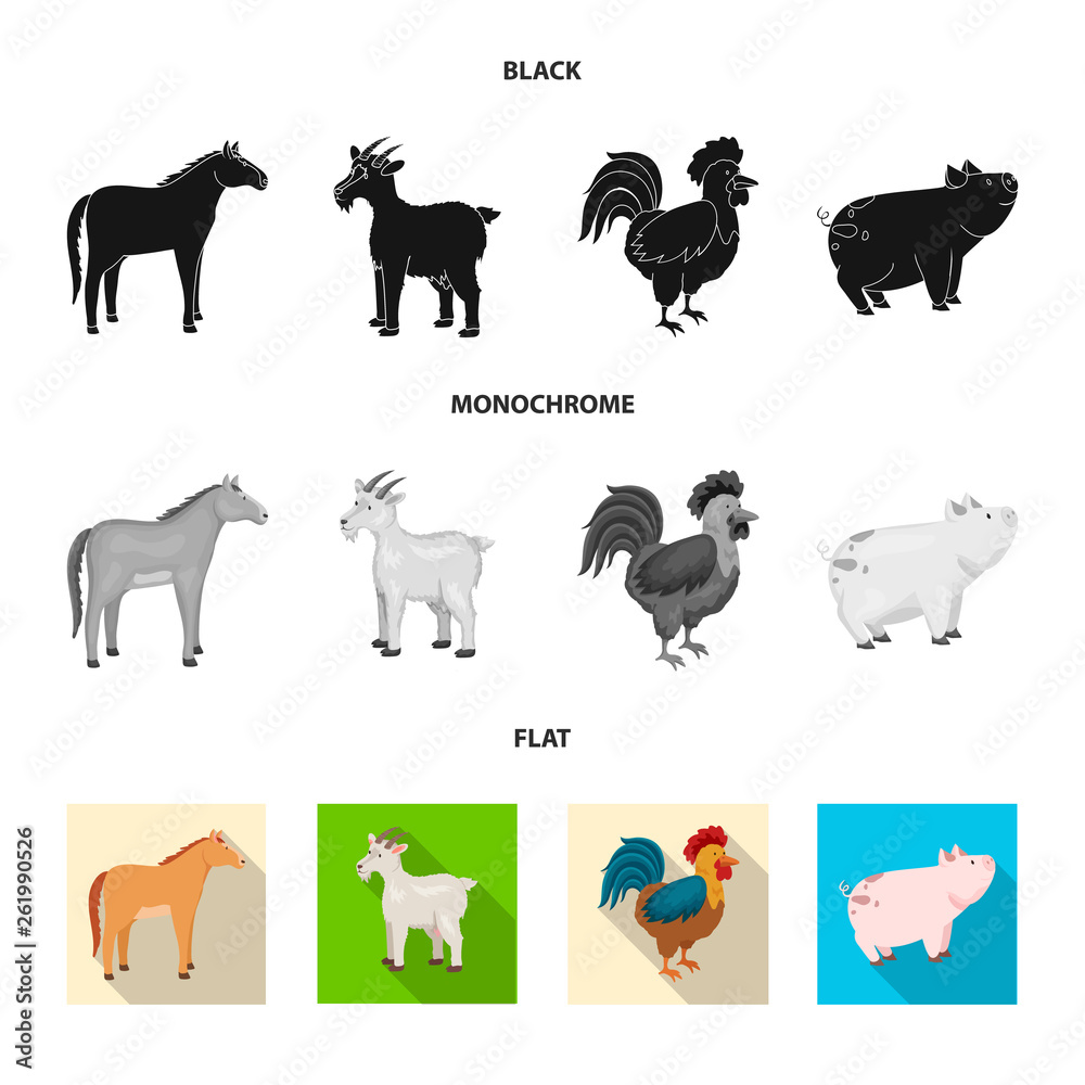 Vector illustration of breeding and kitchen  logo. Collection of breeding and organic  vector icon for stock.