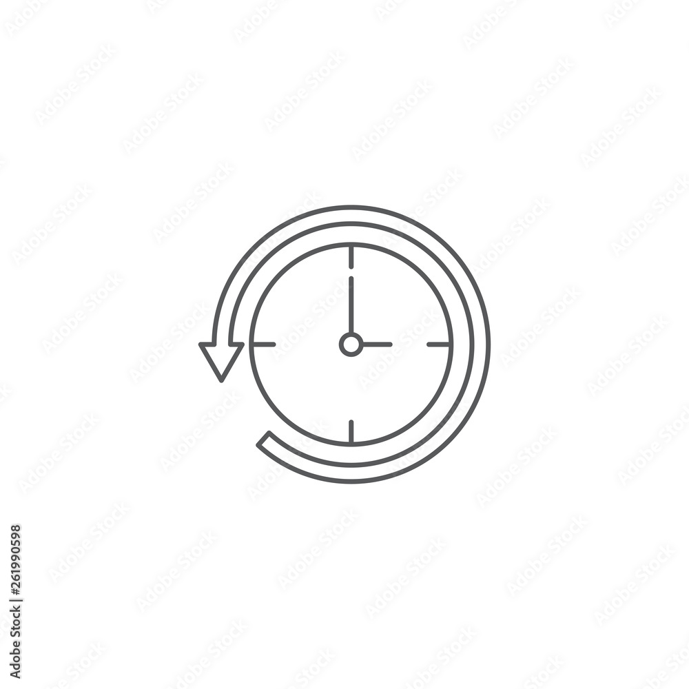 time back symbol vector icon isolated on white background time back symbol vector icon isolated on white background
