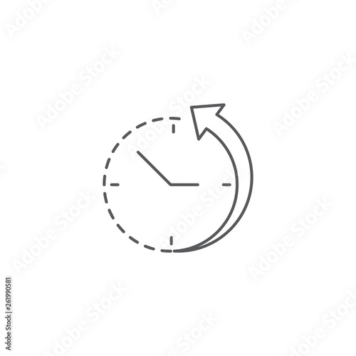time back symbol vector icon isolated on white background