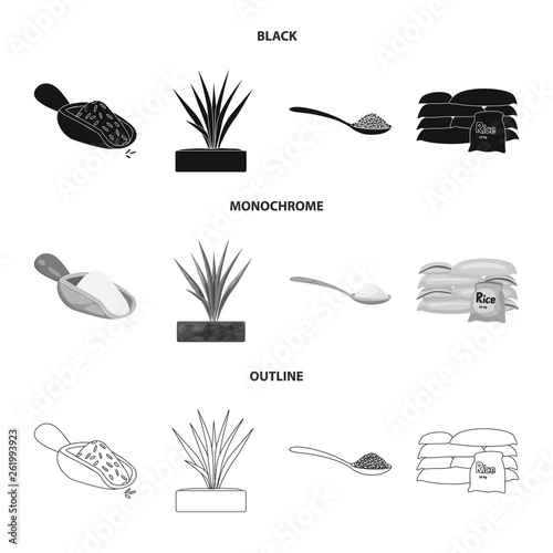 Isolated object of crop and ecological sign. Set of crop and cooking stock vector illustration.