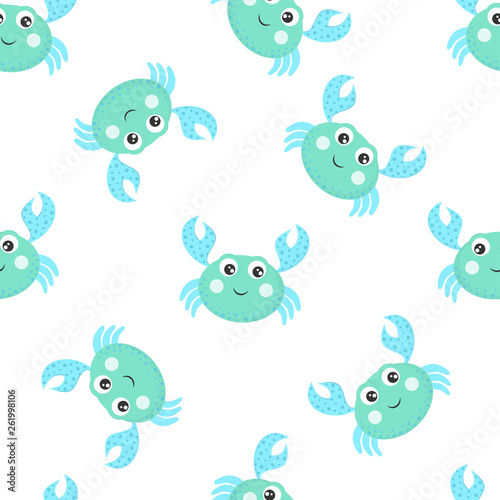 seamless pattern cartoon crabs