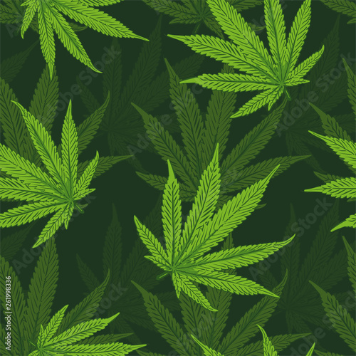 Cannabis leafs seamless vector pattern