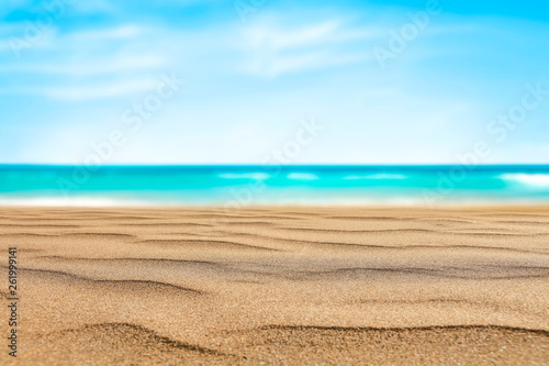 Summer background of beach and sea. Free space for your decoration. 