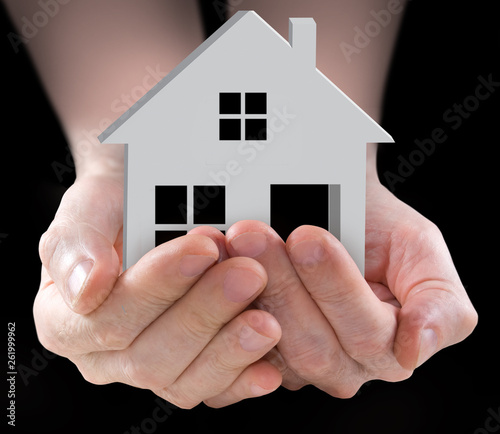 image of stylized house in the hands