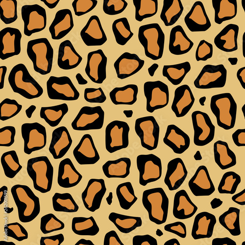 Leopard seamless texture, imitation. Vector leopard skin repeat pattern.