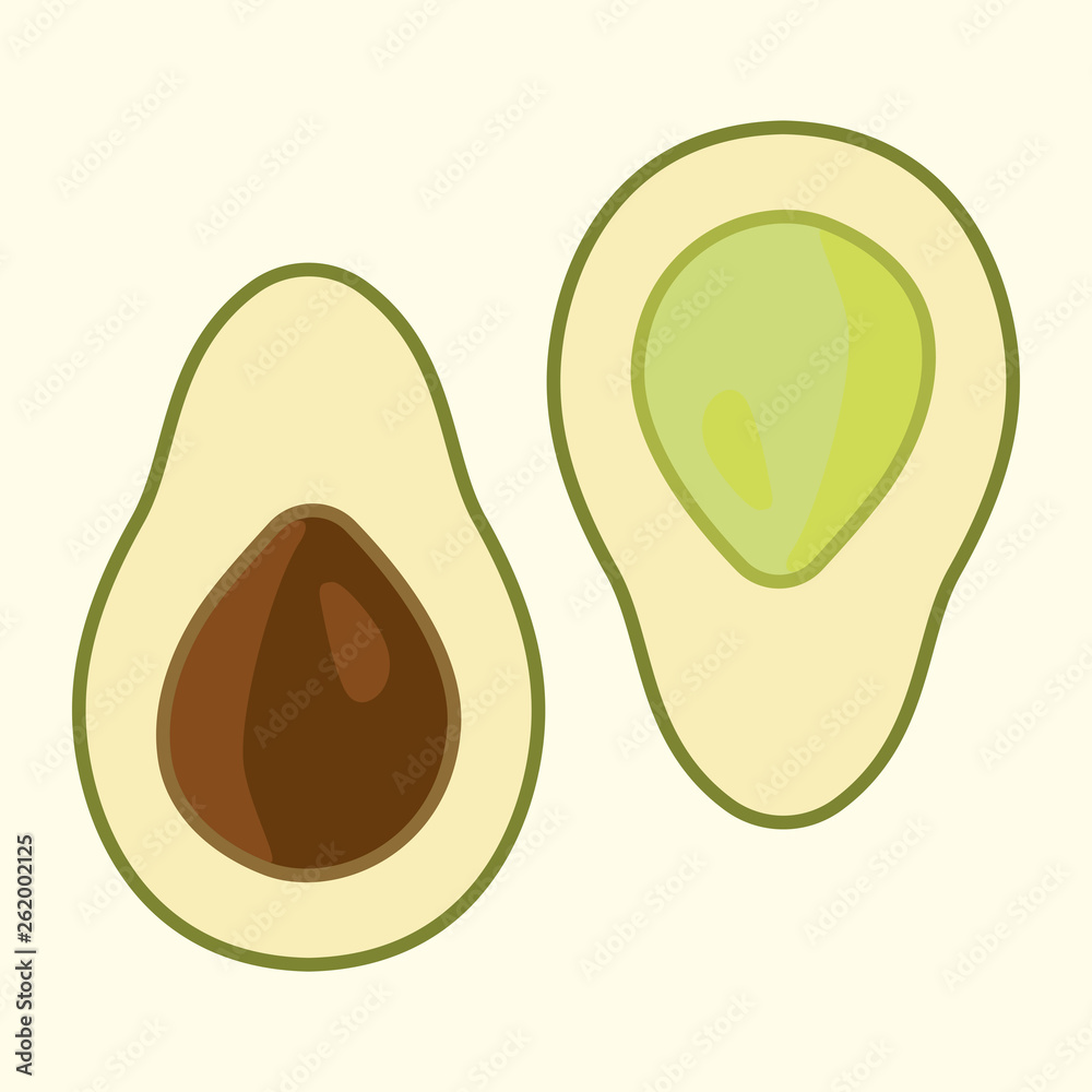 Vector fresh avocado.Cartoon FLAT style Vector fresh avocado.Cartoon FLAT style