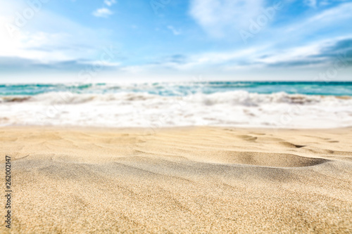 Fototapeta Naklejka Na Ścianę i Meble -  Summer background of beach and sea. Free space for your decoration. 