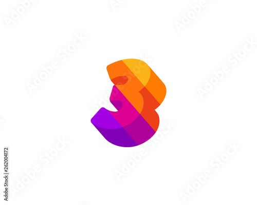 Number 3 logo icon design template elements