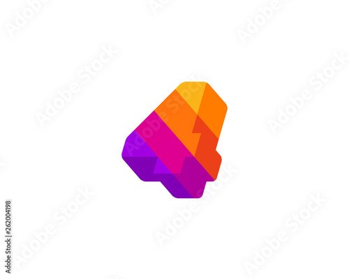 Number 4 logo icon design template elements