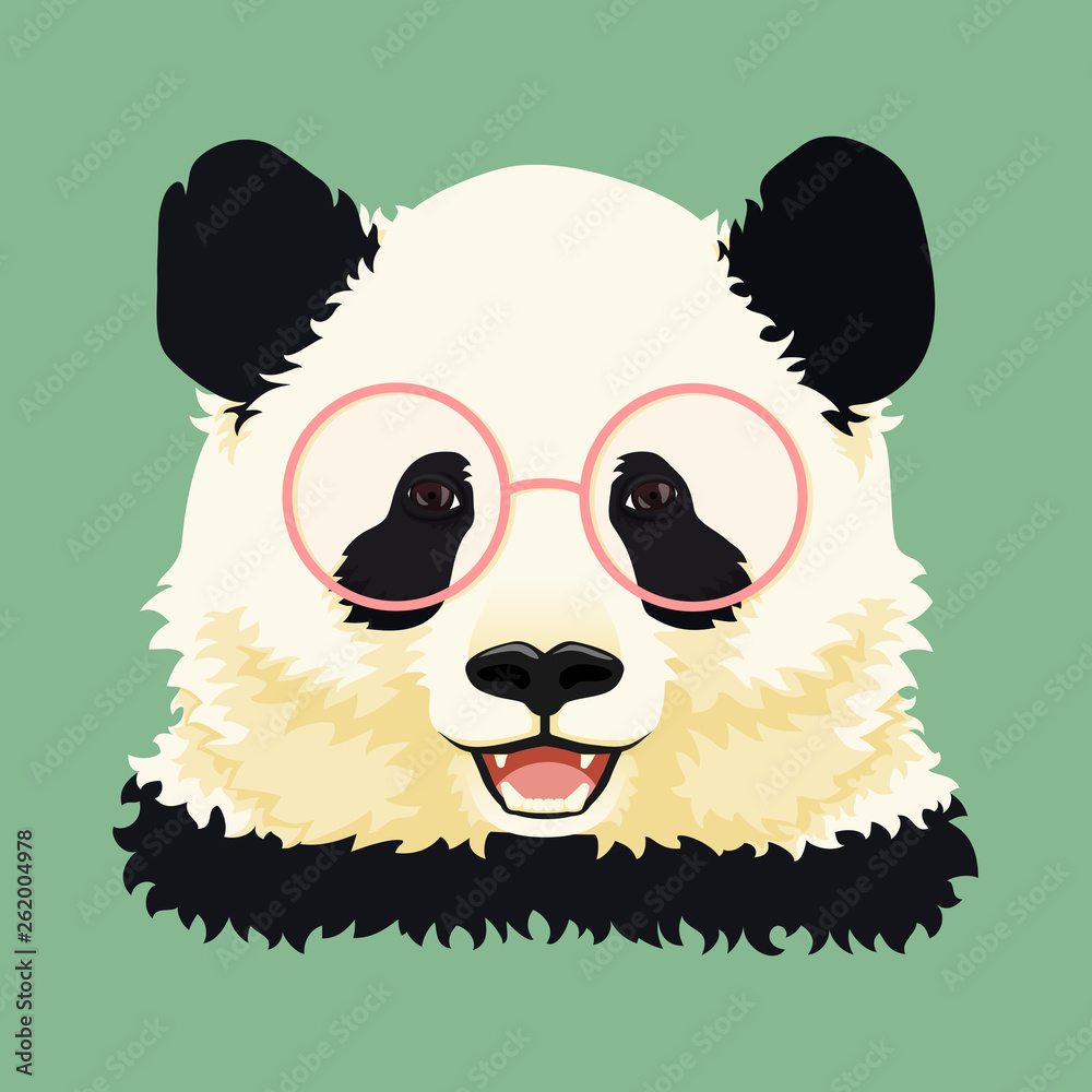Premium Vector  Cute panda bear with glasses illustration.