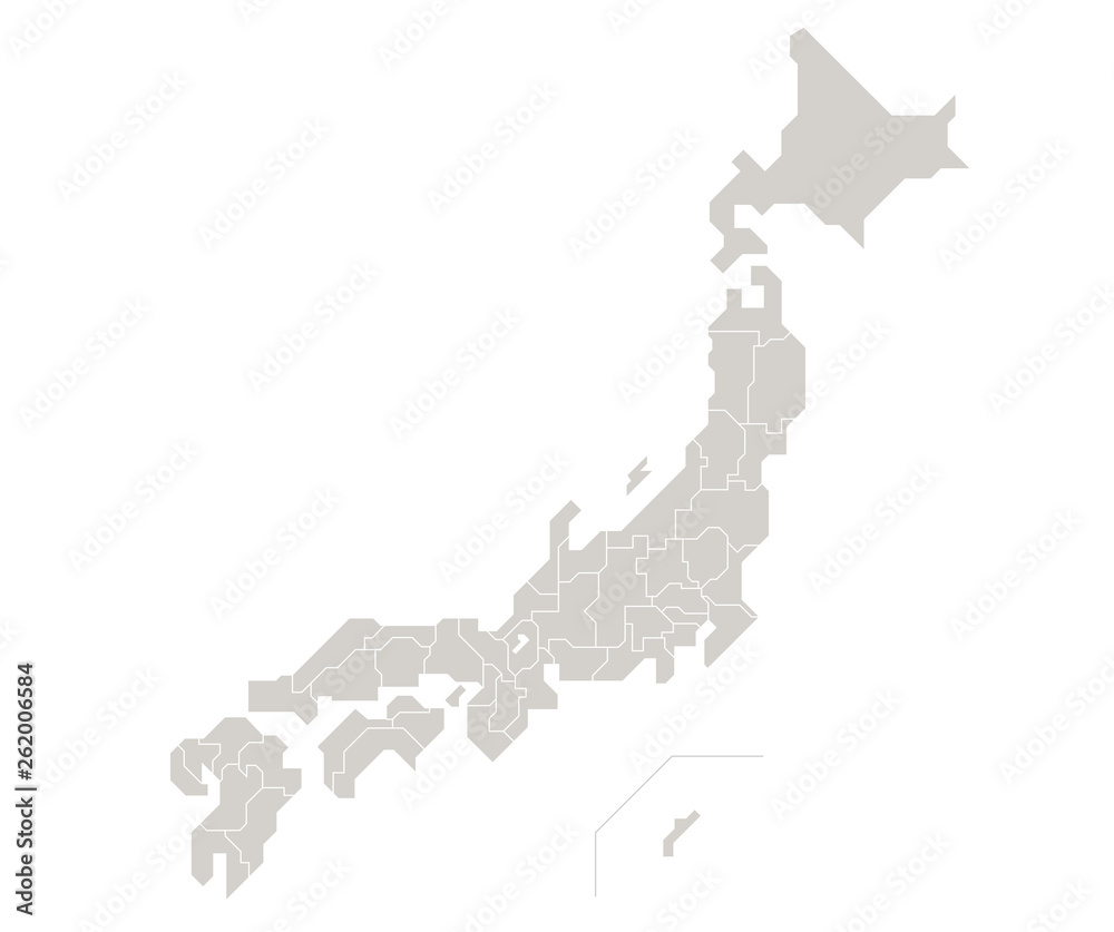 日本地図, 白地図