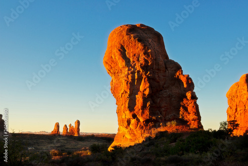 Rock Formations at Sunrise in Arches National Park