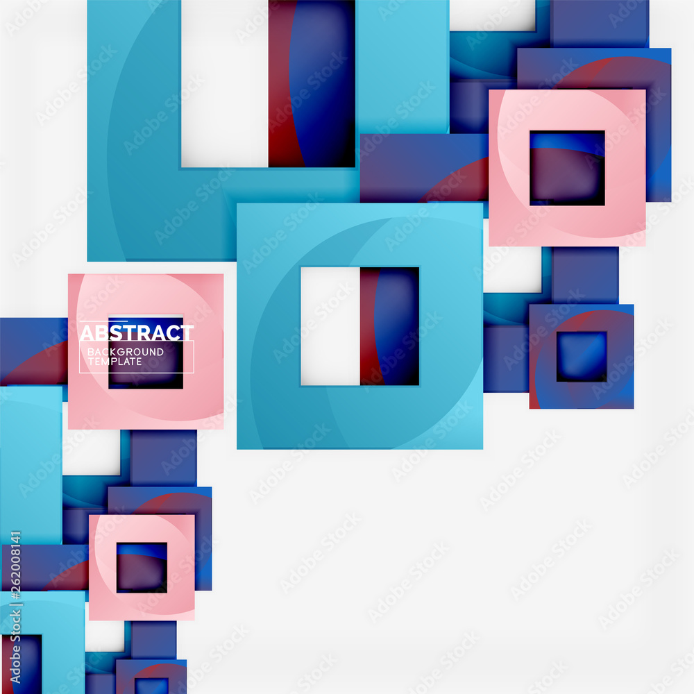 Color square composition with text. Geometric abstract background Color square composition with text. Geometric abstract background