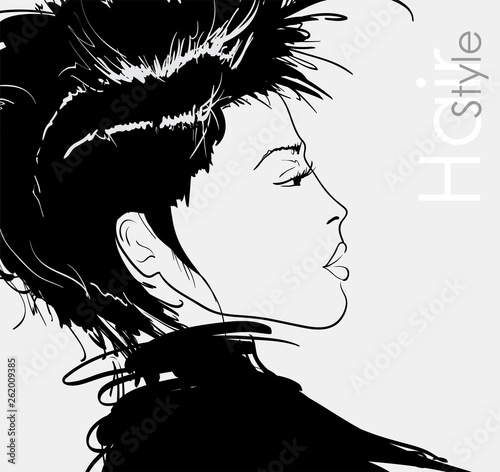 Fashion girls face. Woman face. Hand-drawn fashion model. Girl face on a white background.