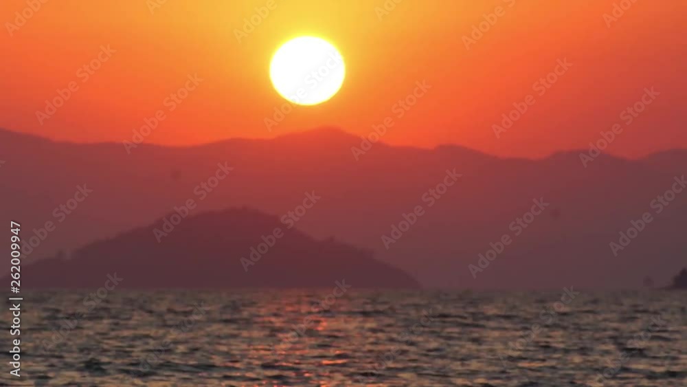 Time-lapse Cloudy Sunset Over Mediterranean Ocean and Turkish Mountains Time-lapse Cloudy Sunset Over Mediterranean Ocean and Turkish Mountains