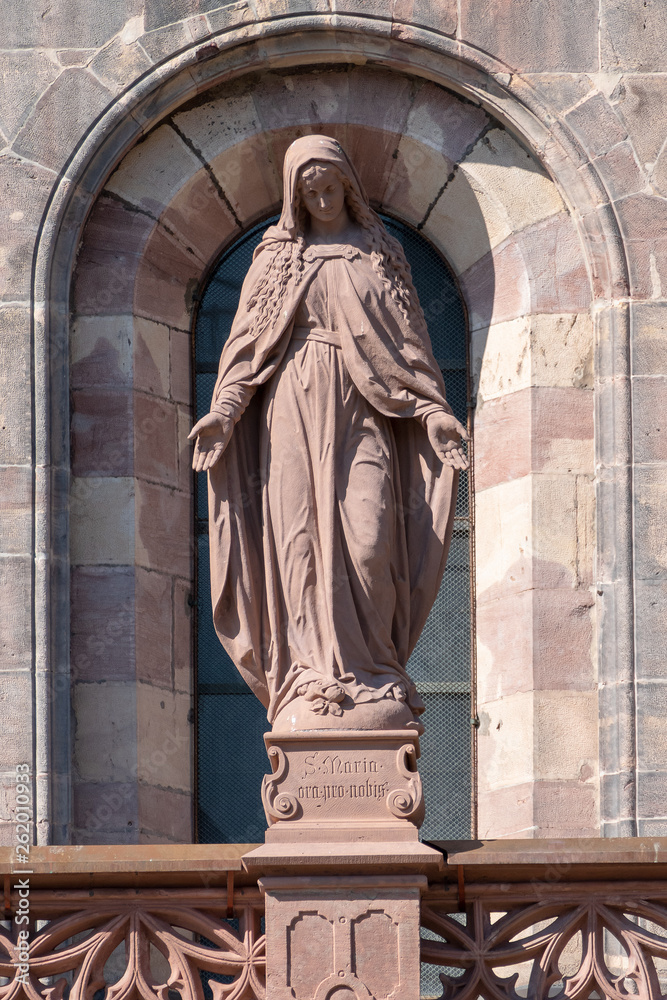 Mary statue at Freiburg Muenster Germany