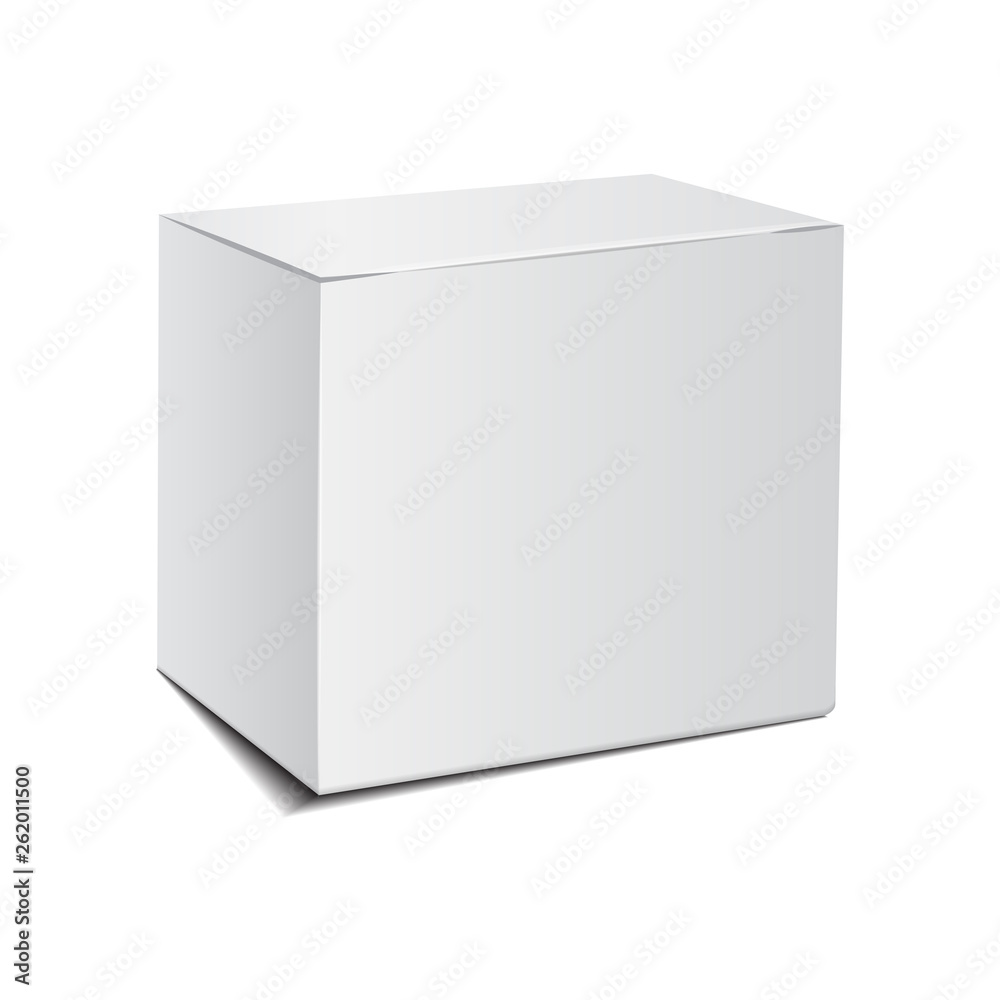 Mockup White Cardboard Plastic Package Box. Illustration Isolated On White Background. Mock Up Template Mockup White Cardboard Plastic Package Box. Illustration Isolated On White Background. Mock Up Template