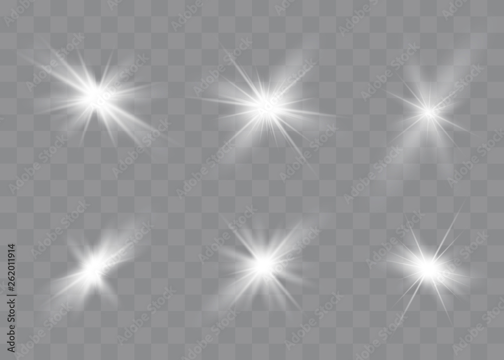 White glowing light explodes on a transparent background. Sparkling magical dust particles. Bright Star. Transparent shining sun, bright flash. Vector sparkles. White glowing light explodes on a transparent background. Sparkling magical dust particles. Bright Star. Transparent shining sun, bright flash. Vector sparkles.