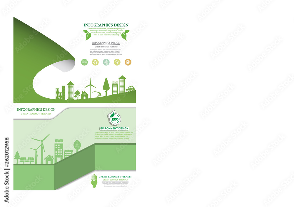 Obraz premium Eco energy concept brochure design template.infographic Vector illustration