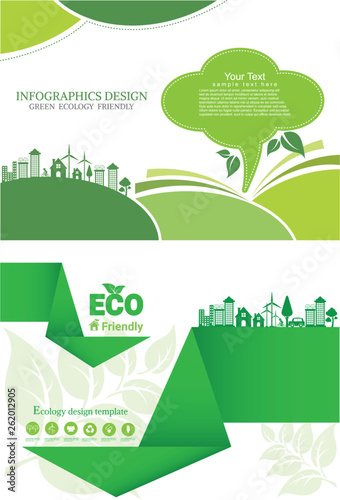 Eco energy concept brochure design template.infographic Vector illustration