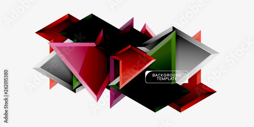 Free Download Minimal geometrical triangles with 3d effect abstract background template - GFXLoad