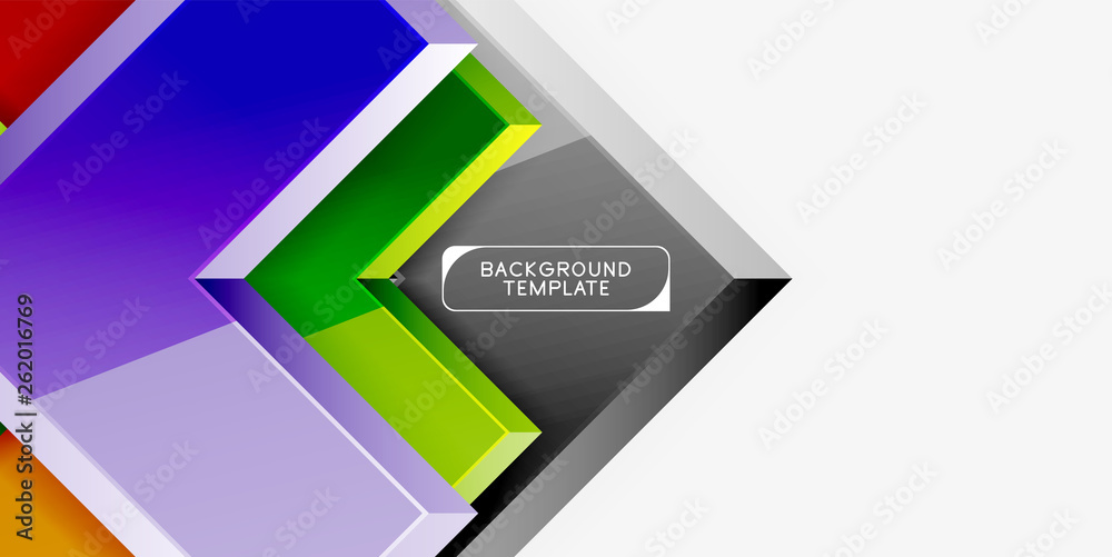 Glossy modern geometric background, abstract arrows composition