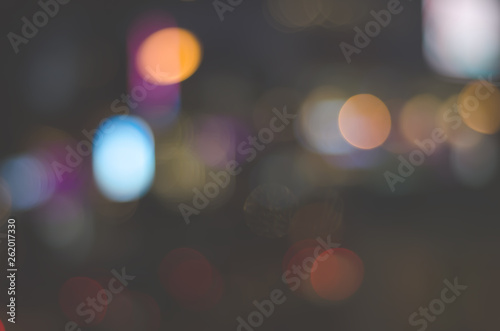 night colorful bokeh abstract blurred light wallpaper background. © okbtophotography