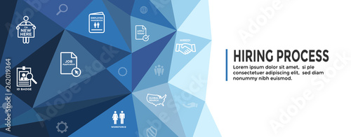 New Employee Hiring Process icon set - Web Header Banner