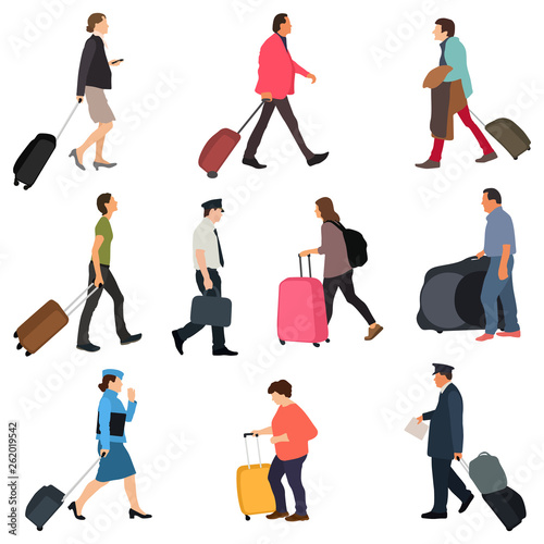 Travellers vector set