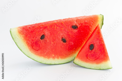 watermelon slices on white