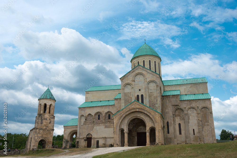 Kutaisi, Georgia - Jun 18 2018: Bagrati Cathedral in Kutaisi, Imereti, Georgia. UNESCO removed Bagrati Cathedral from its World Heritage sites in 2017.