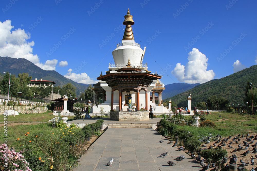 buddhist monument (National Memorial Chorten) in Thimphu (Bhutan)
