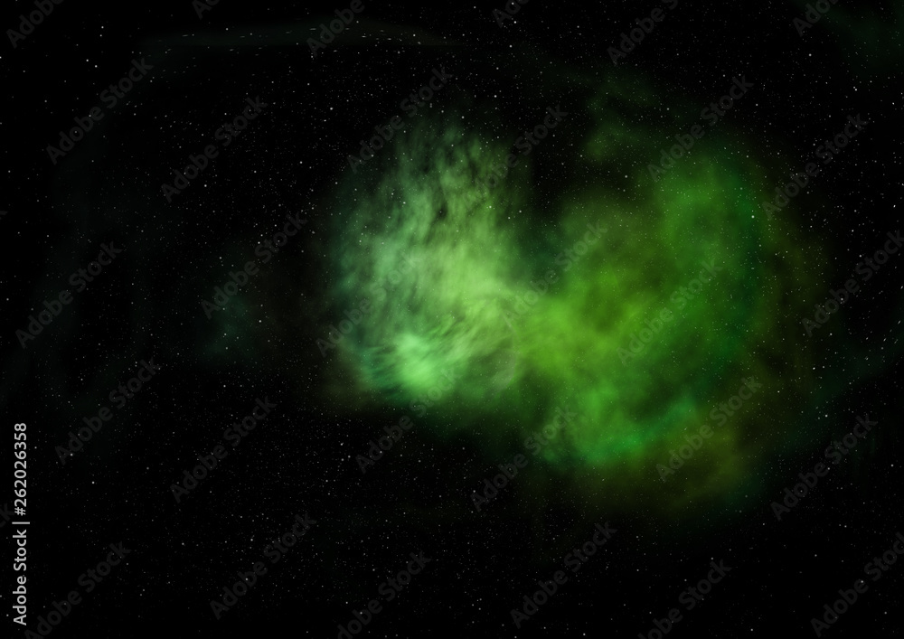 Star field in space and a nebulae. 3D rendering Star field in space and a nebulae. 3D rendering