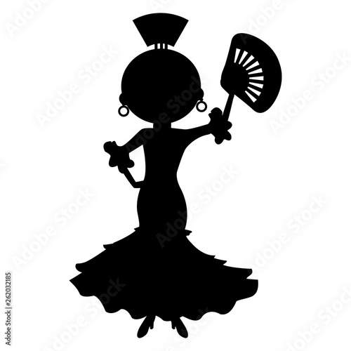 Silhouette of flamenco woman