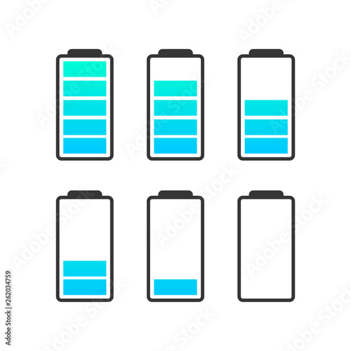 Vector illustration of different level of charge for UI UX design element