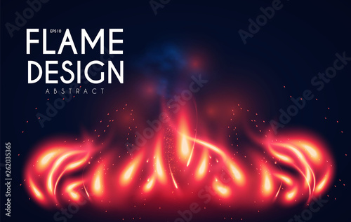 Burning Fire Abstract Background. Flame Power. Light Effect.