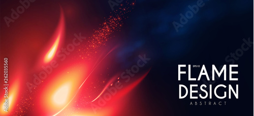 Burning Fire Abstract Background. Flame Power. Light Effect.