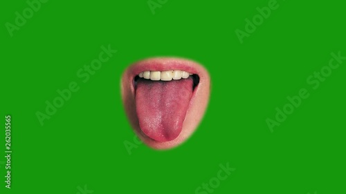 Comic lips sticker for any face on a green screen